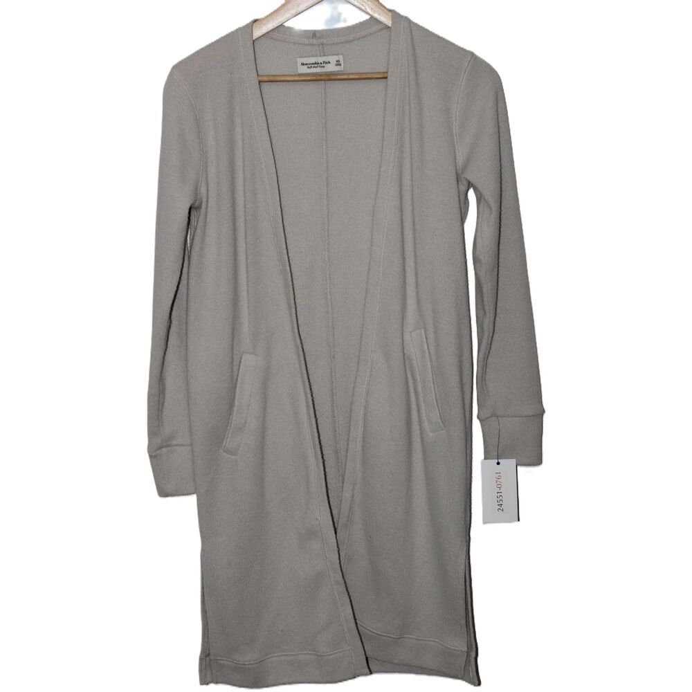 Womens Abercrombie & Fitch Soft AF Cozy Cream Long Sleeve Cardigan Sweater Sz XS